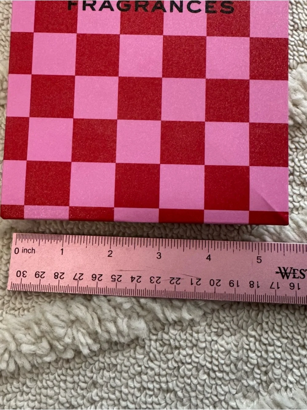 Marc Jacobs Fragrances Gift Bag Pink And Red Checkers Sparkles 9x5x4
